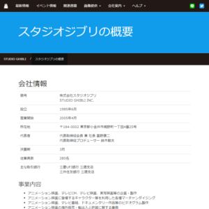 スタジオジブリのサイトについて - 闘志の脱力 webサイト100選